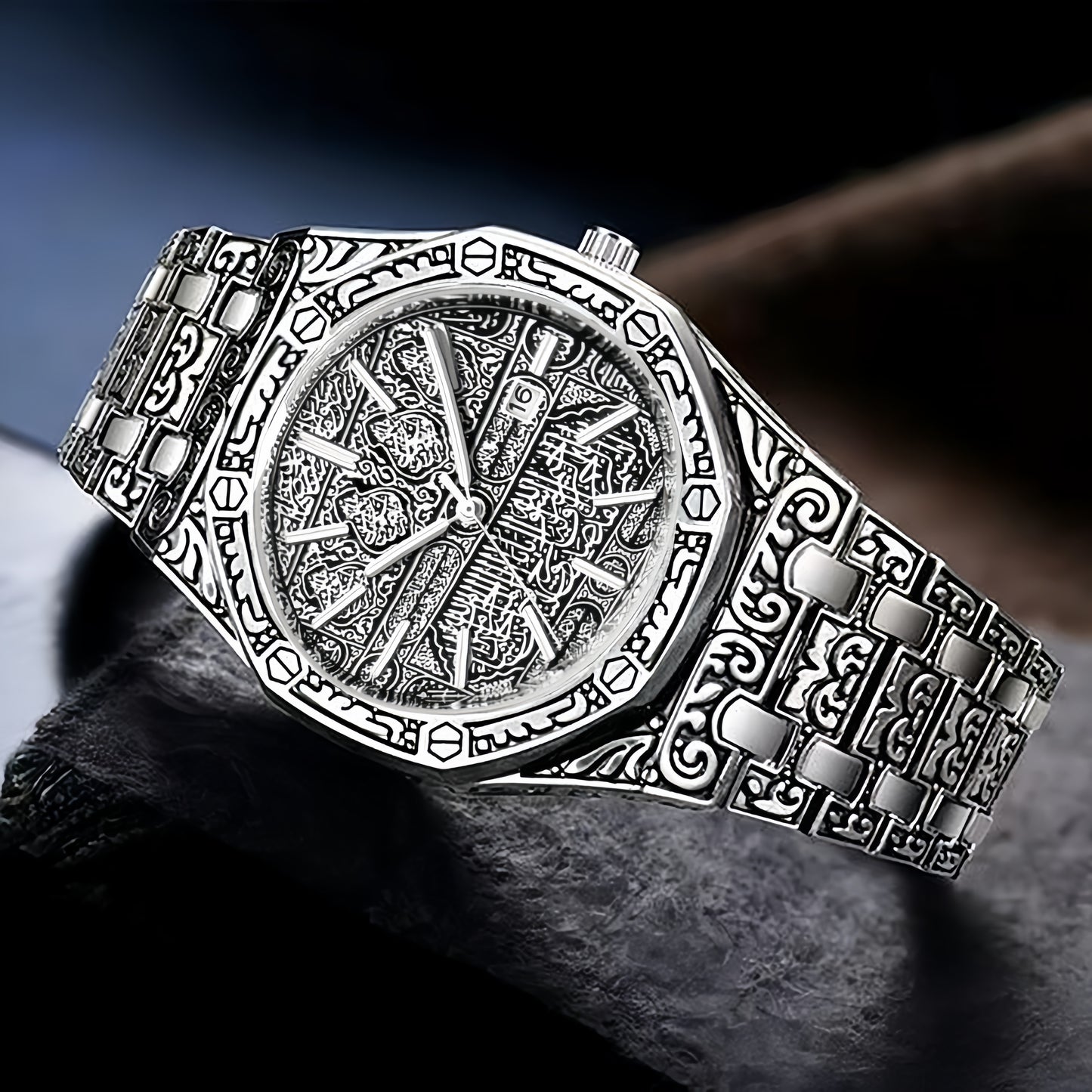 Kiswa Kaba Dial watch-Rubber Bracelet-For Men