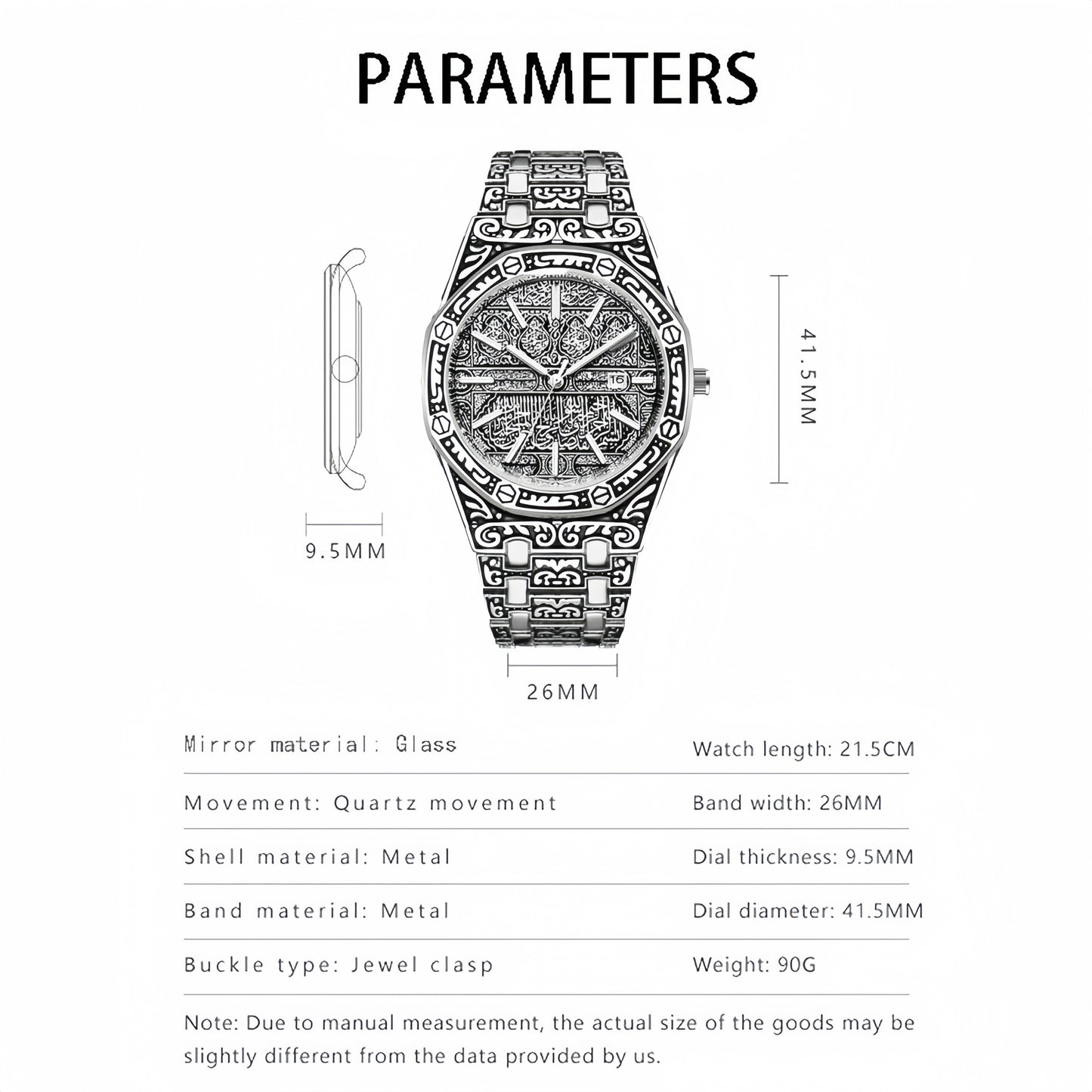 Kiswa Kaba Dial watch-Rubber Bracelet-For Men